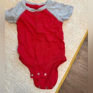 OshKosh B'gosh Red and Gray Baby Onesie